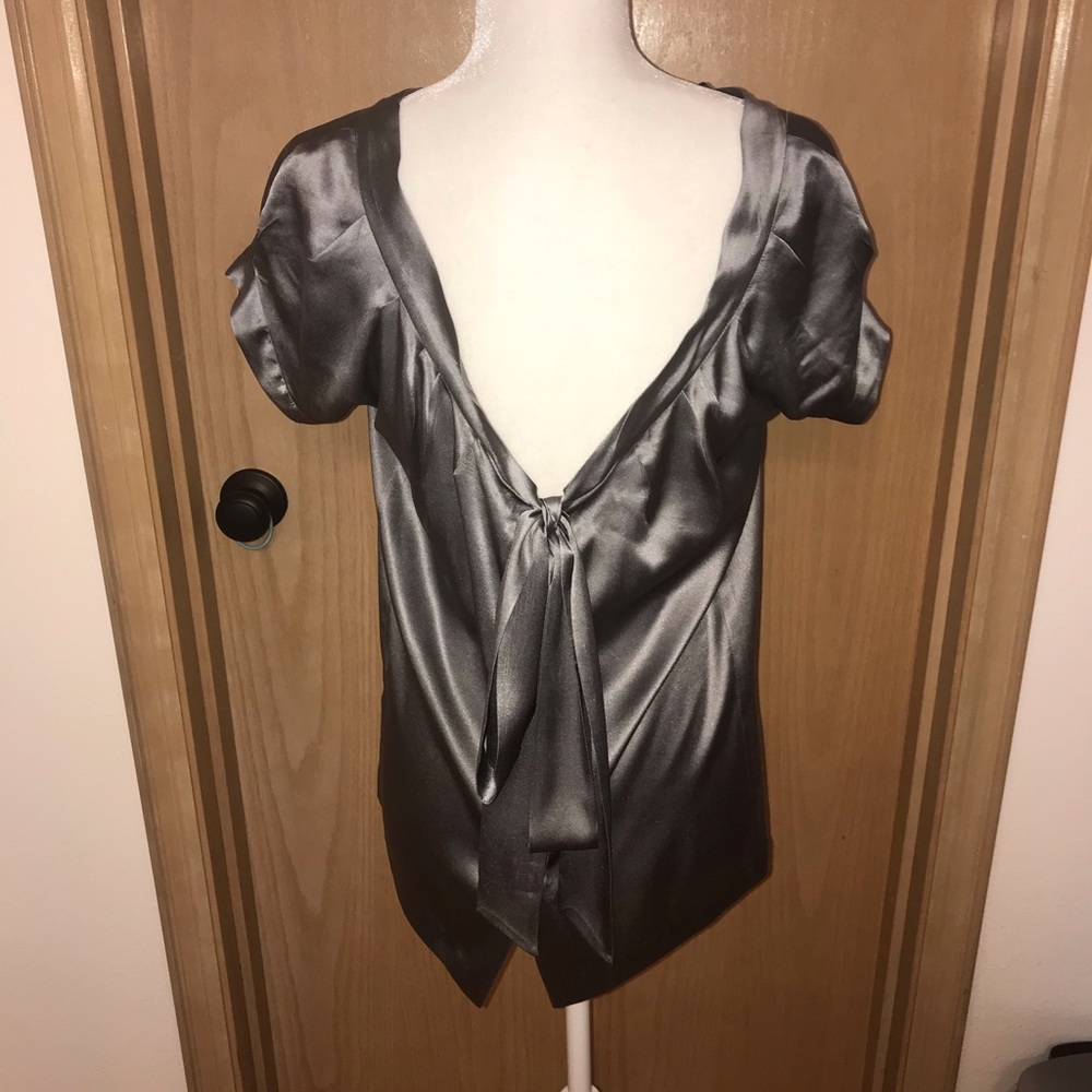 Low back silk blouse